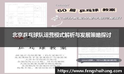 北京乒乓球队运营模式解析与发展策略探讨
